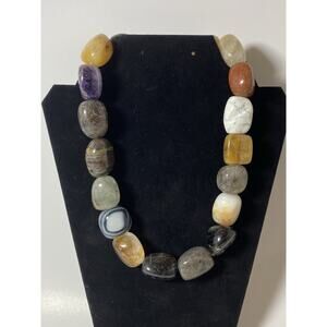 Multi Colored Multi Gemstone Beaded Necklace